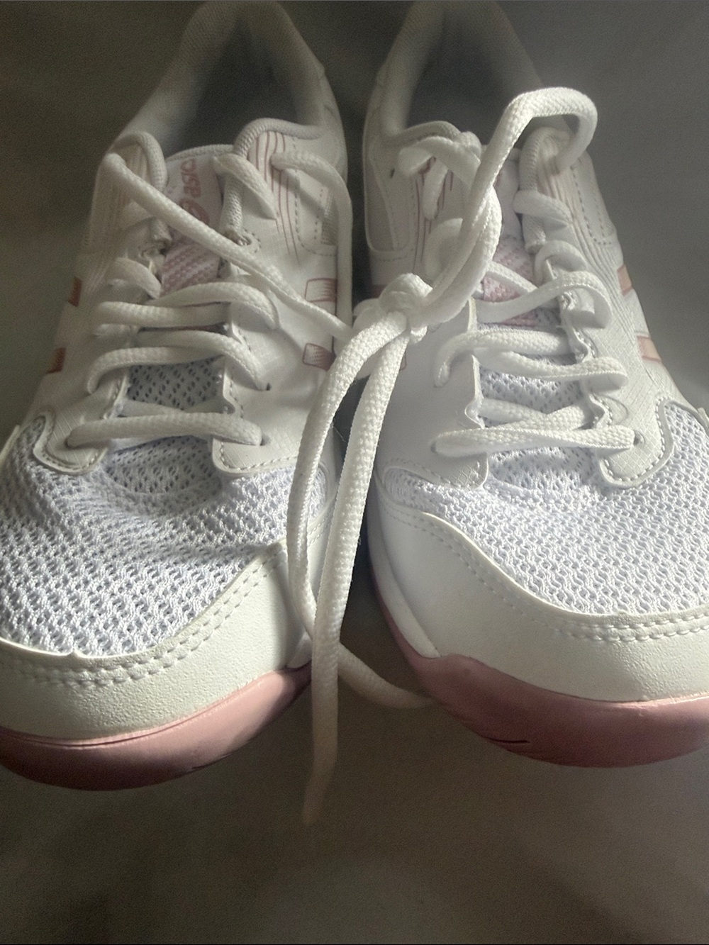 Asics Gel-Rocket 12 White and Light Pink Women's Athletic Sneakers - Picture 8 of 9